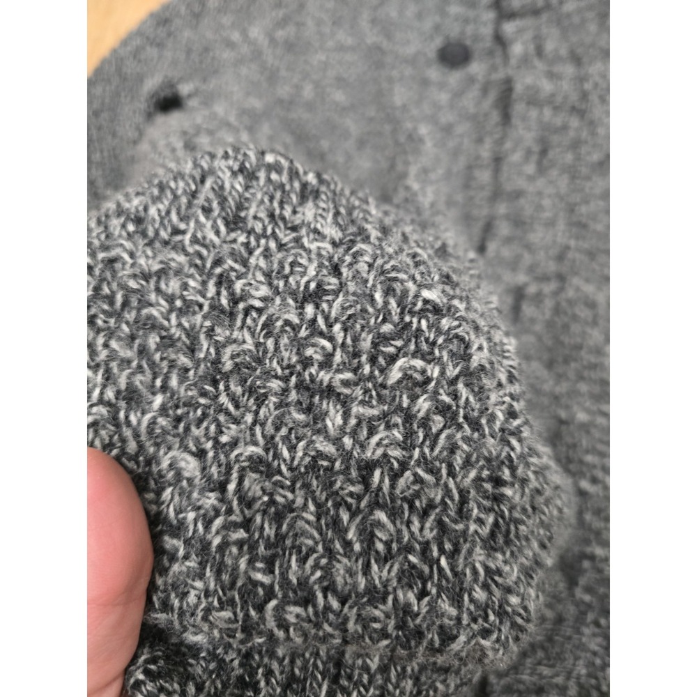 GIORDANO Men's M Cardigan Sweater Grey Melange Wool Blend Stand Collar Knit - Picture 6 of 16